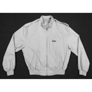 Vintage 80s Members Only Cafe Racer Tan Mens Full Zip Bomber Jacket 42